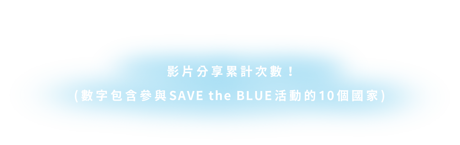 SAVE the BLUE 活動を実施中の10の地域の動画のシェア数をリアルタイムに表示しています。